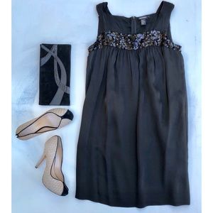 DKNY Sleeveless Black Sequin Dress with Pockets